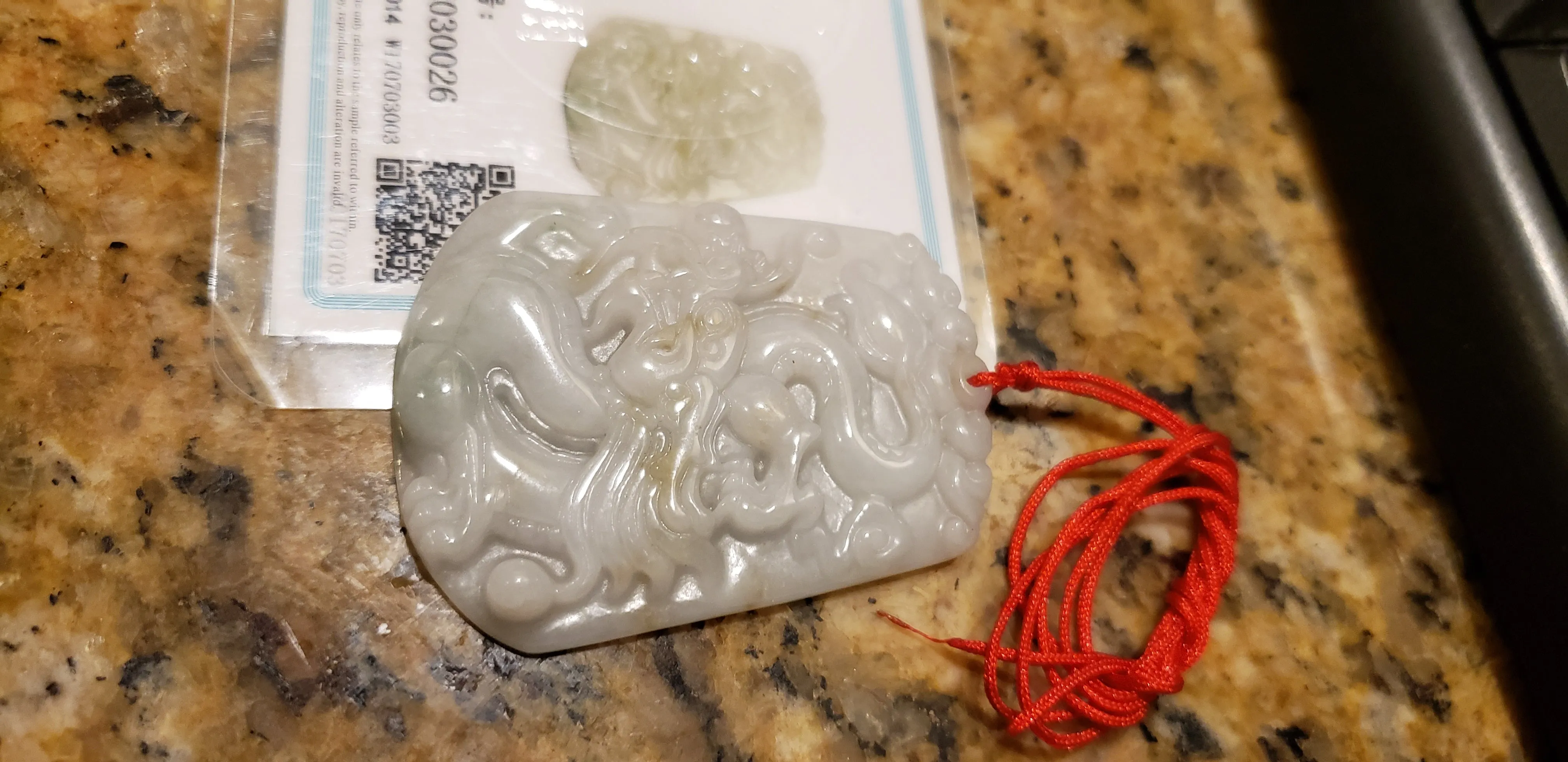 10% OFF- Certified Natural Jadeite Emerald A*Jade HandCarved Lucky Dragon Pendant W0026
