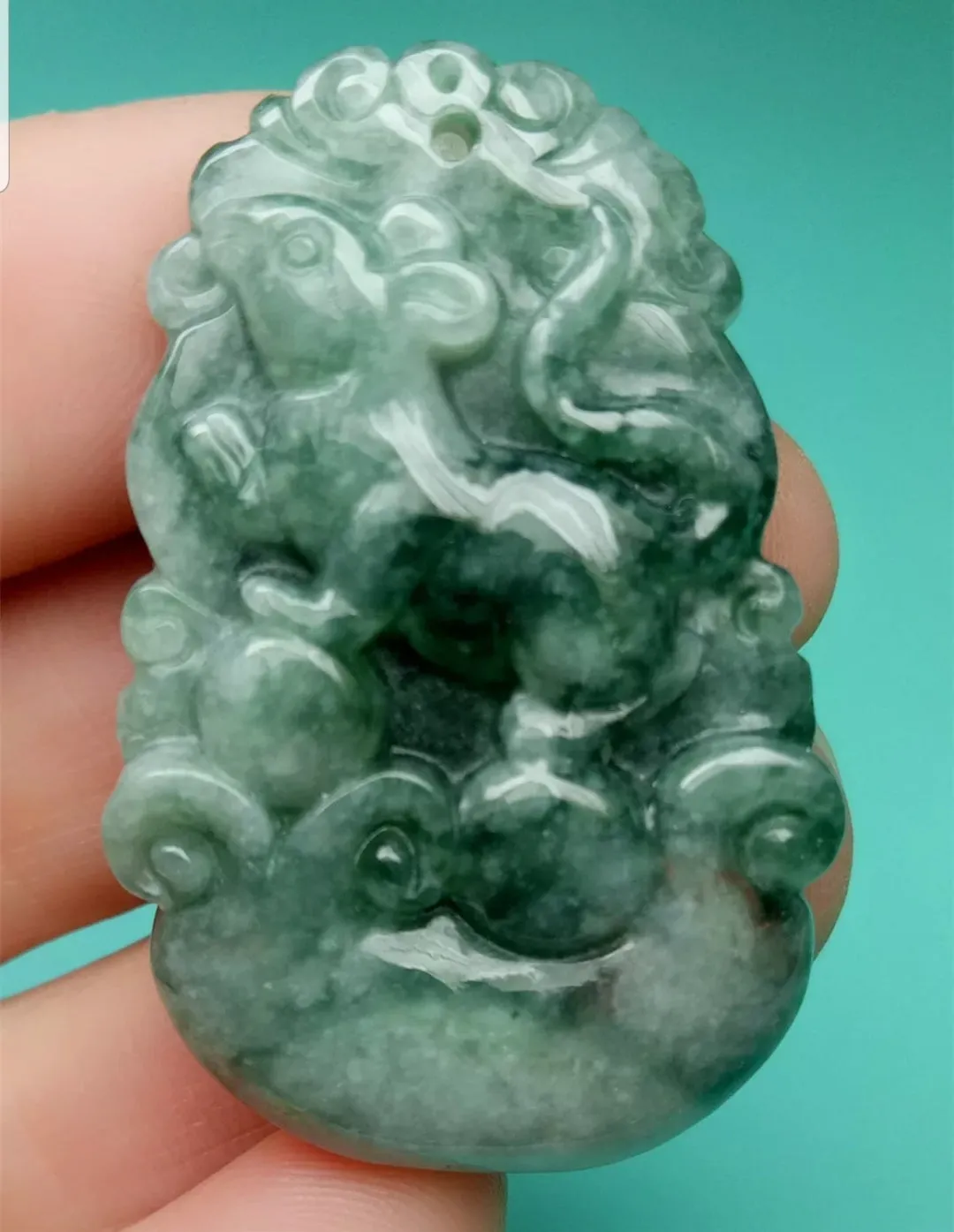 10% OFF- Certified Natural Jadeite Emerald A*Jade HandCarved Lucky Rat YuanBao Pendant