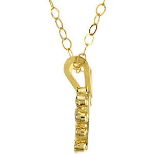 14k Yellow Gold Youth Cubic Zirconia 15" Necklace