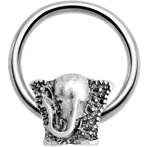 16 Gauge 3/8 Stainless Steel Pebbled Elephant BCR Closure Ring