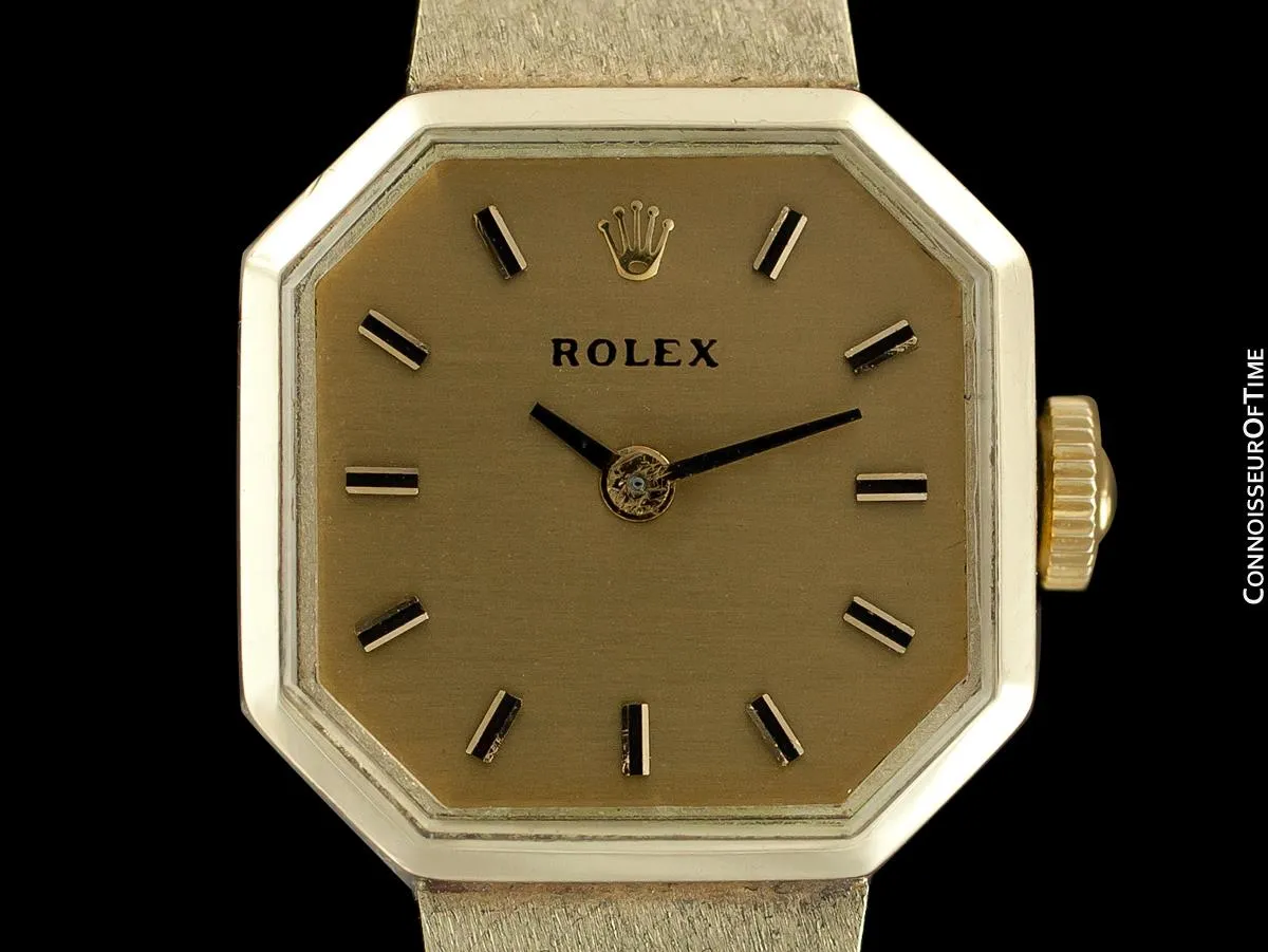1970's Rolex Ladies Vintage Dress Bracelet Watch - 14K Gold