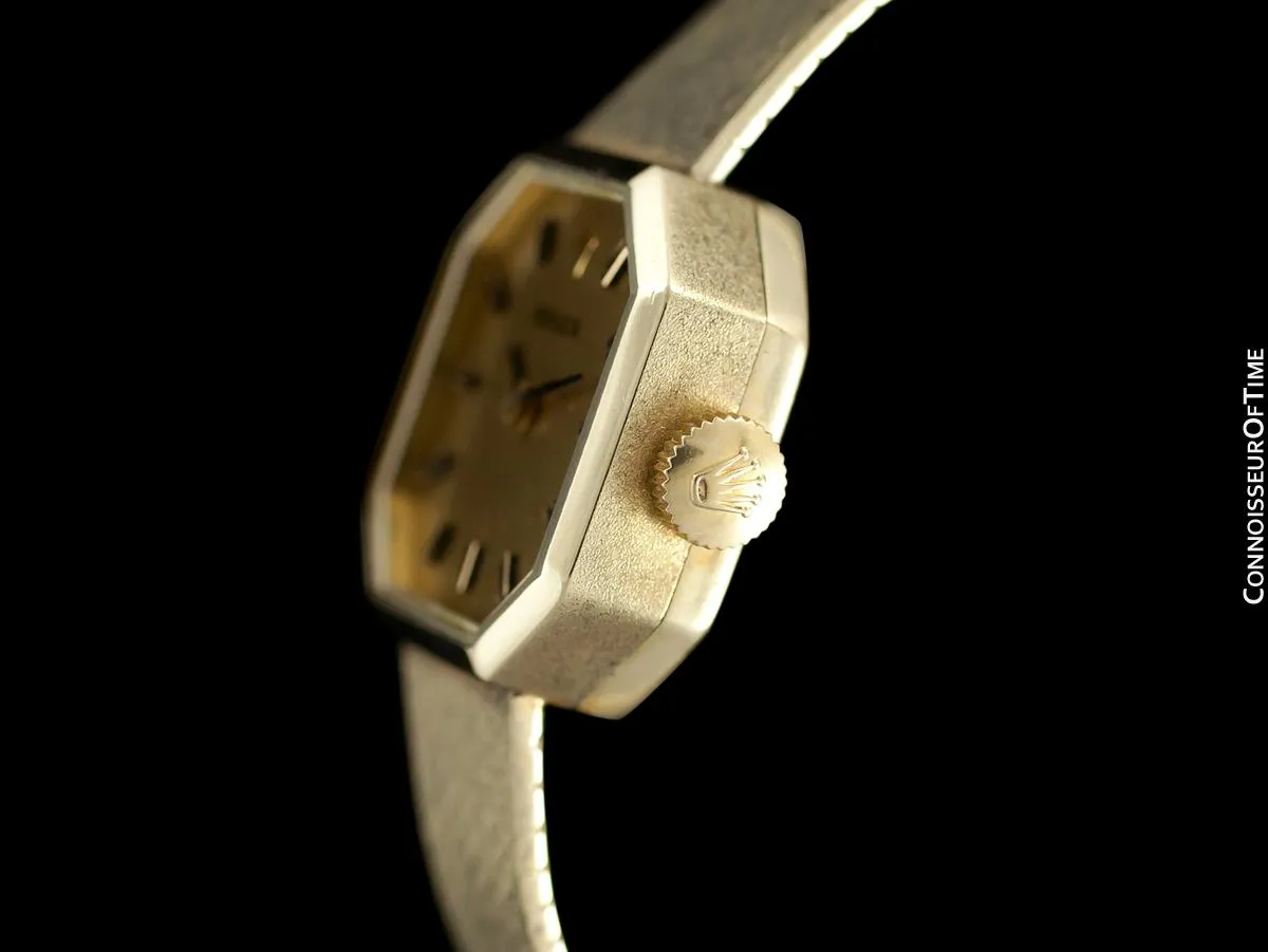 1970's Rolex Ladies Vintage Dress Bracelet Watch - 14K Gold