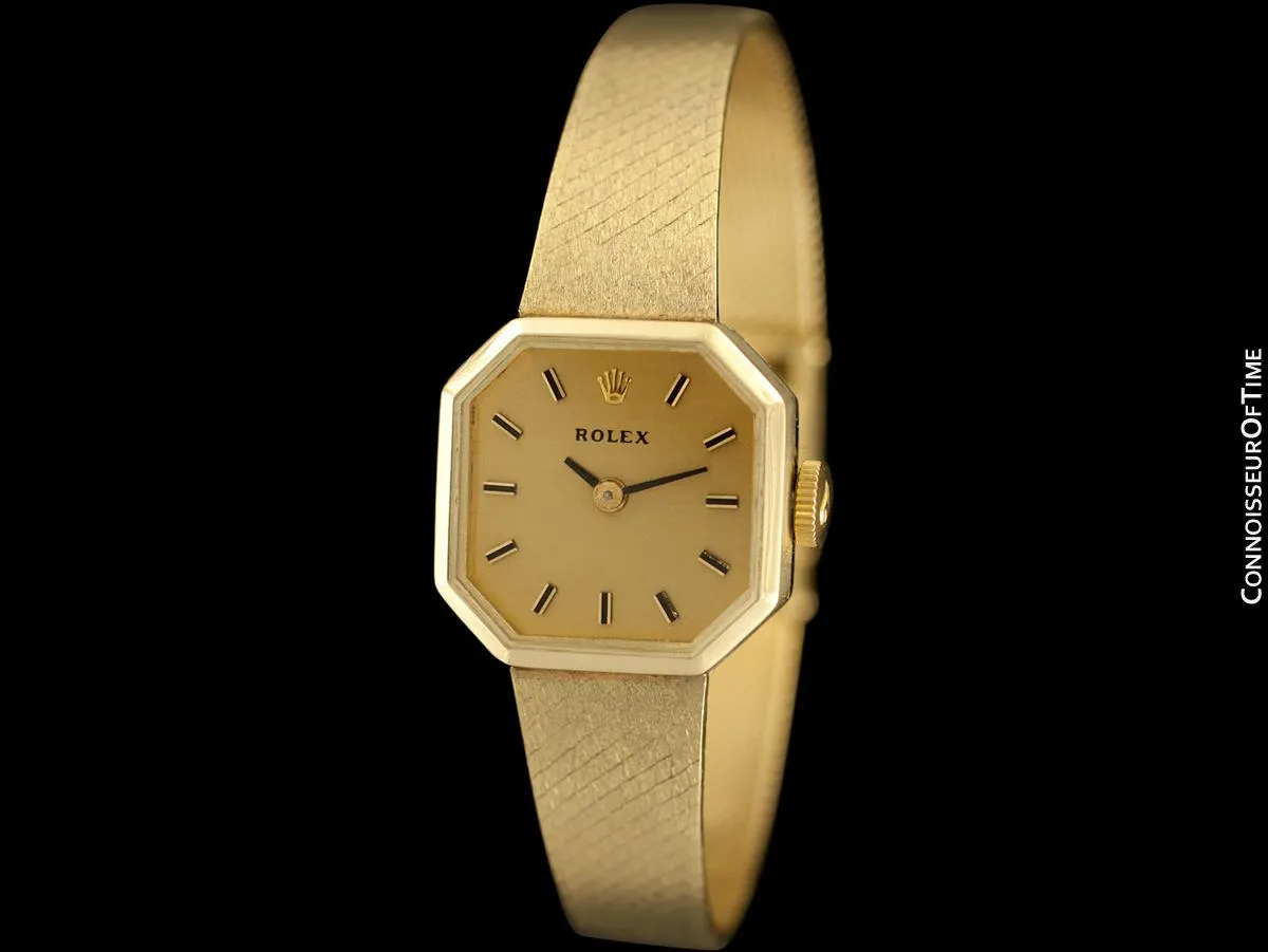 1970's Rolex Ladies Vintage Dress Bracelet Watch - 14K Gold