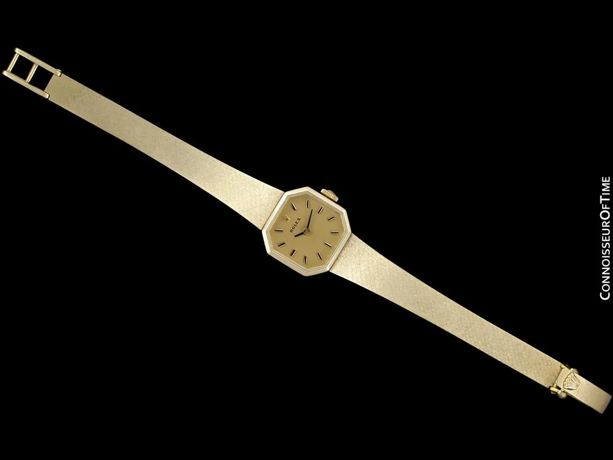 1970's Rolex Ladies Vintage Dress Bracelet Watch - 14K Gold