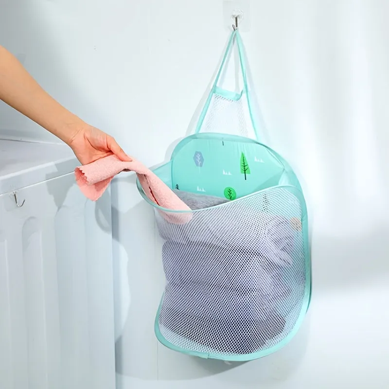 1pc Folding Wall Mounted Dirty Clothes Basket