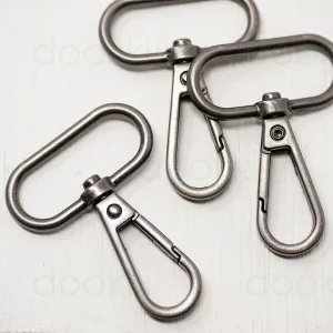 32mm Metal Snap Hooks Antique Silver
