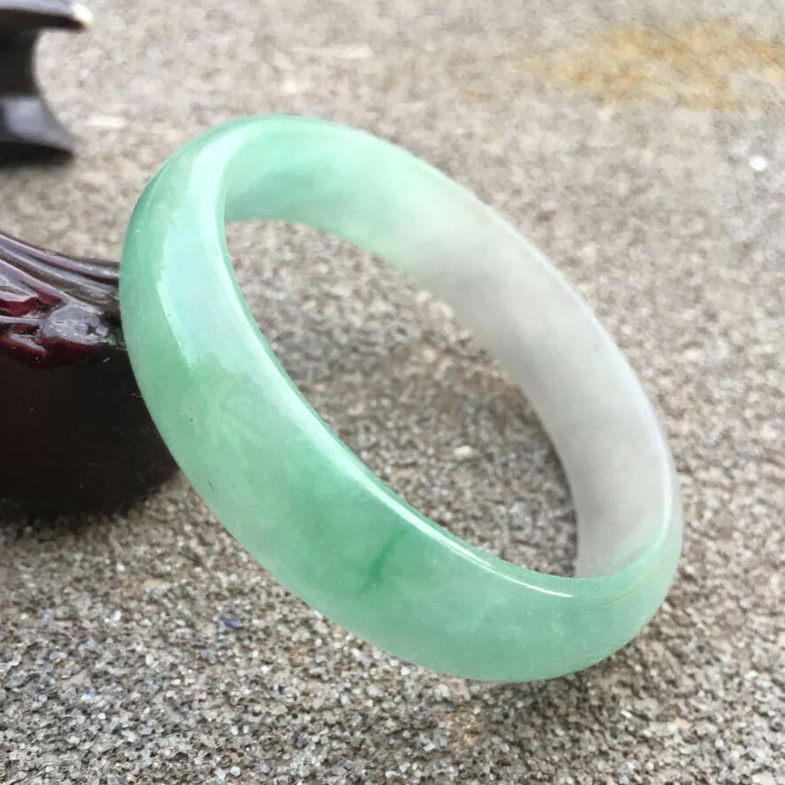 48/49/50mm x 46mm Certified Natural Lavender Jadeite Emerald A Jade HandCarved Oval Bracelet Bangle GX333
