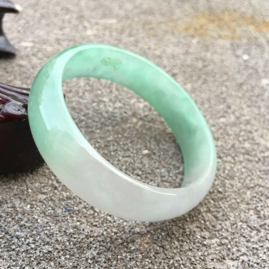 48/49/50mm x 46mm Certified Natural Lavender Jadeite Emerald A Jade HandCarved Oval Bracelet Bangle GX333