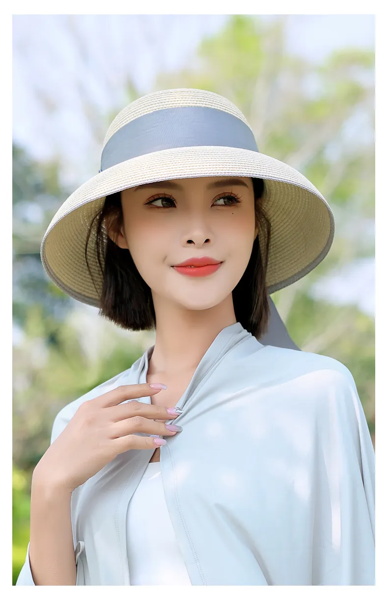 ANNIOU Women's UV Straw Beach Hat