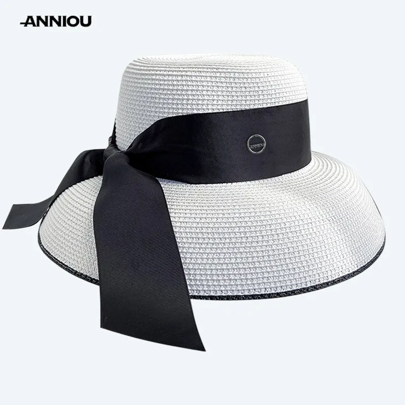 ANNIOU Women's UV Straw Beach Hat