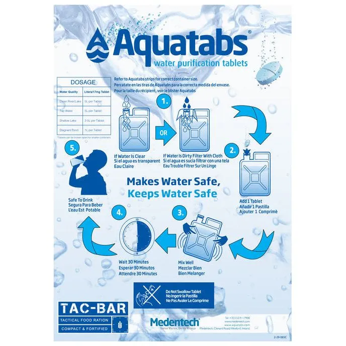 Aquatabs Water Purification 50 Tablet Pack