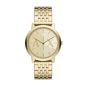 Armani Exchange Men's Two-Hand Gold-Tone Stainless Steel Watch