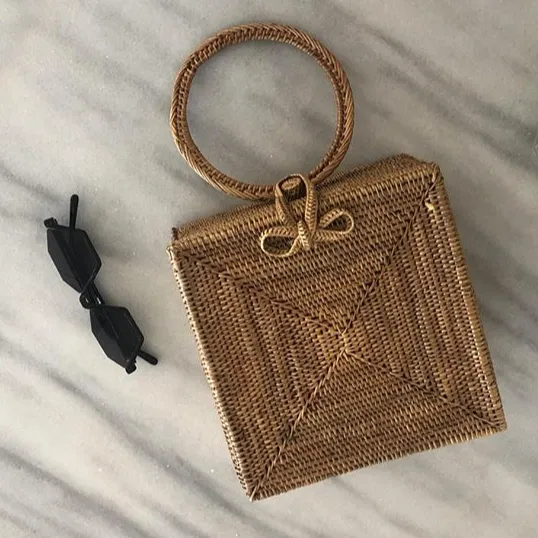 Atta Malika Top Handle Rattan Bag