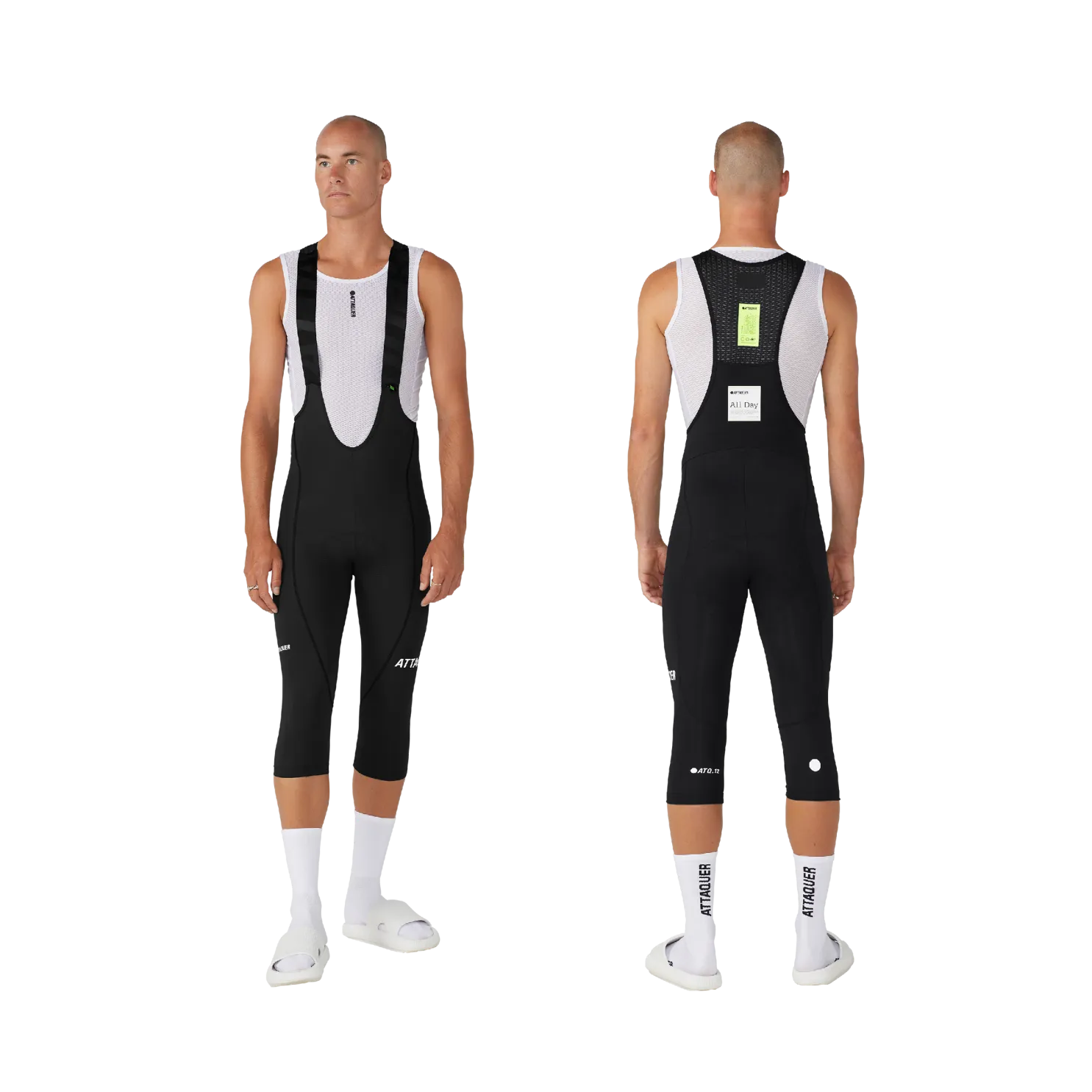 Attaquer All Day 3/4 Bib - Black/White Logo