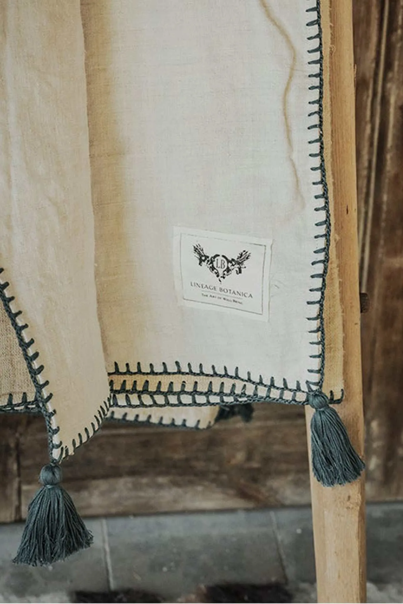 Bed Cover: Organic handwoven antique hemp, hand stitched edging - BC05