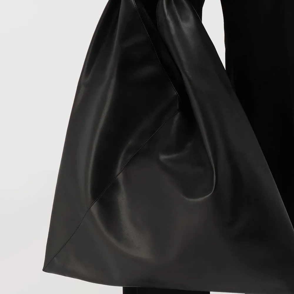 Big Natural Cowhide Tote Triangular Shoulder Bag