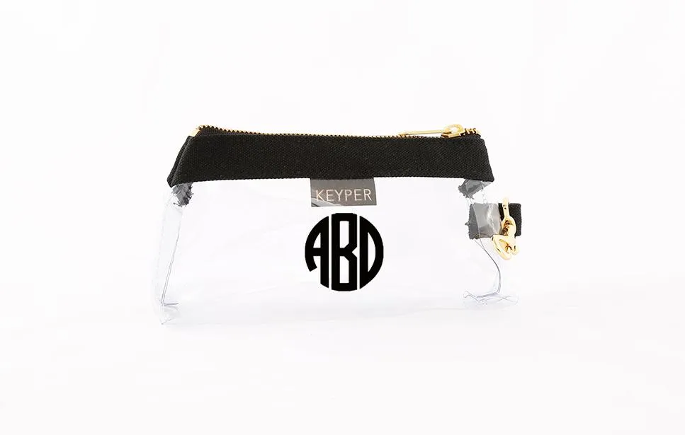 Black Classic Canvas CLEAR Bag with monogram