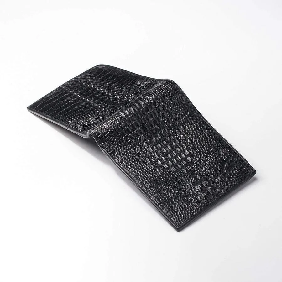 Black Genuine Full Part Crocodile Skin Wallet
