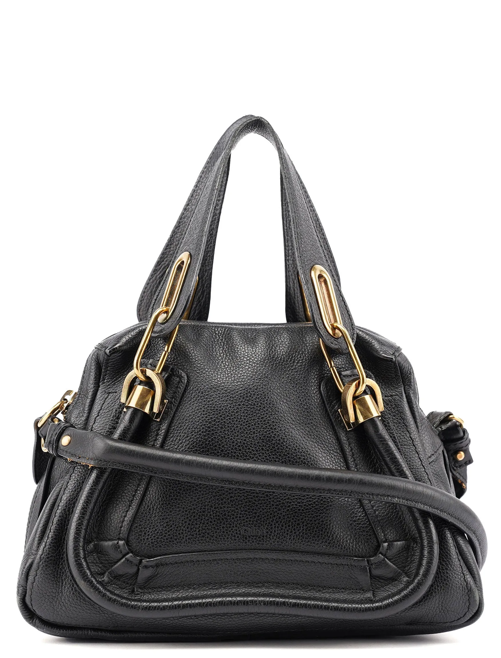 Black Leather Paraty 2-Way Shoulder Bag