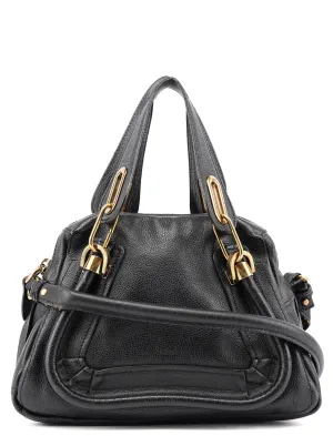 Black Leather Paraty 2-Way Shoulder Bag