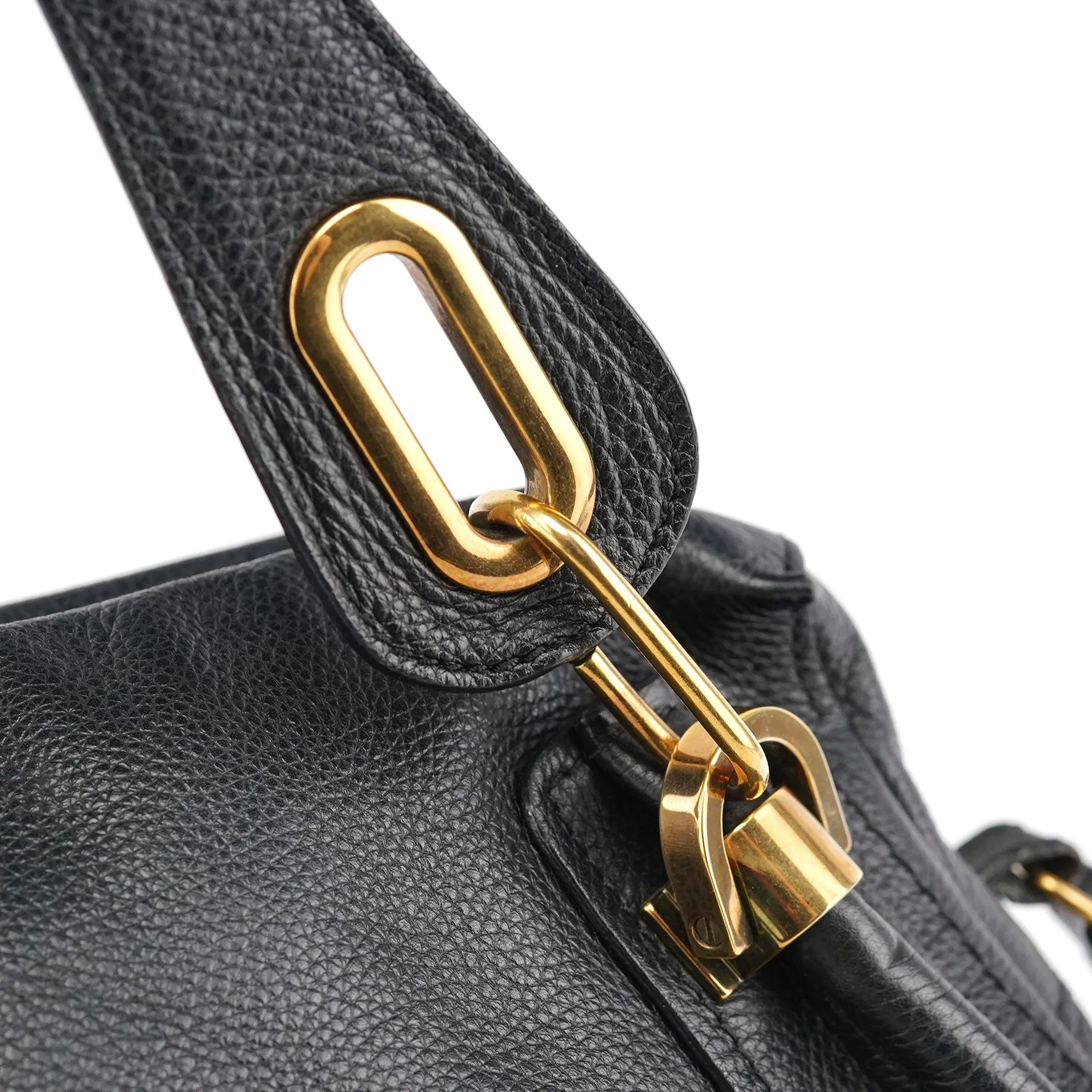 Black Leather Paraty 2-Way Shoulder Bag