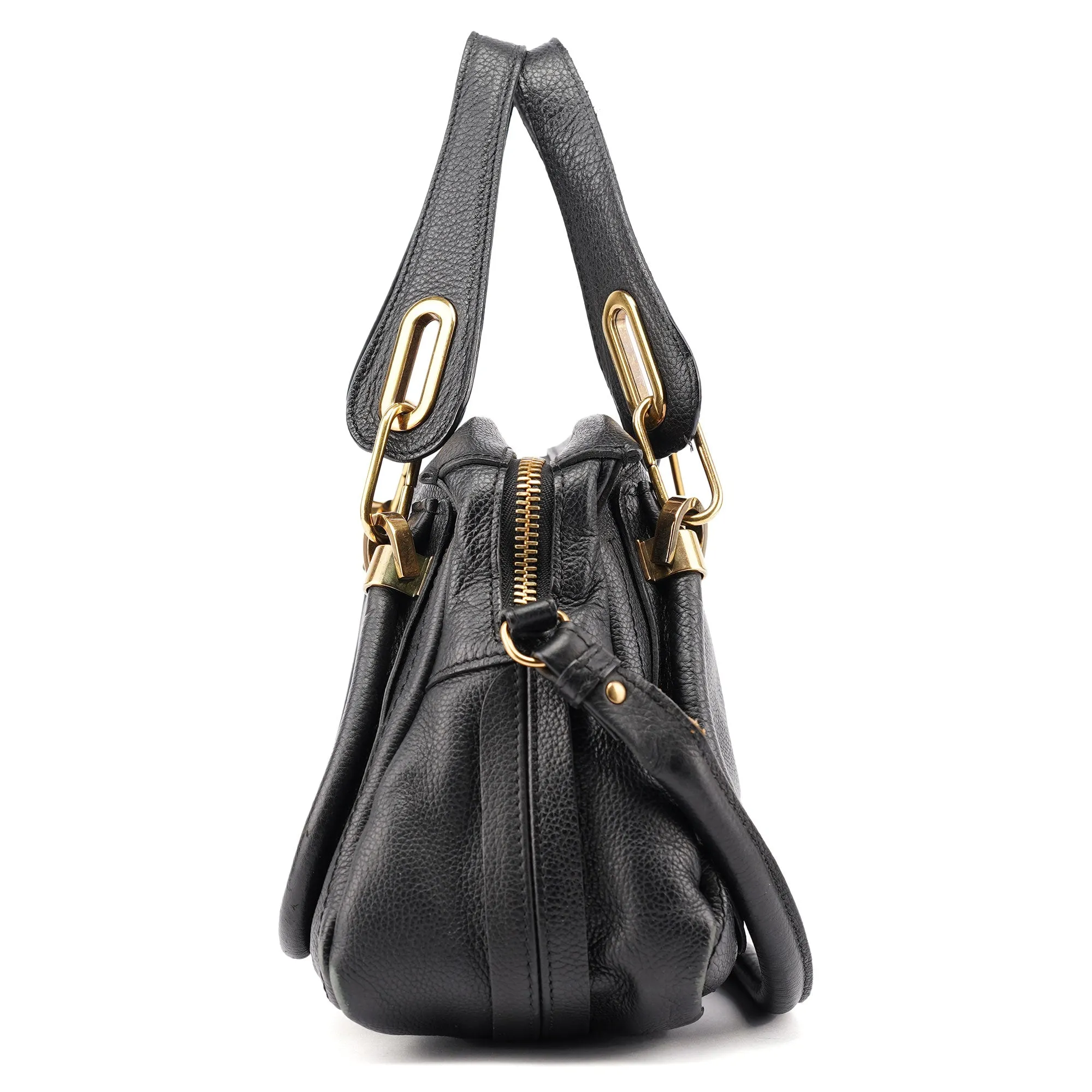 Black Leather Paraty 2-Way Shoulder Bag