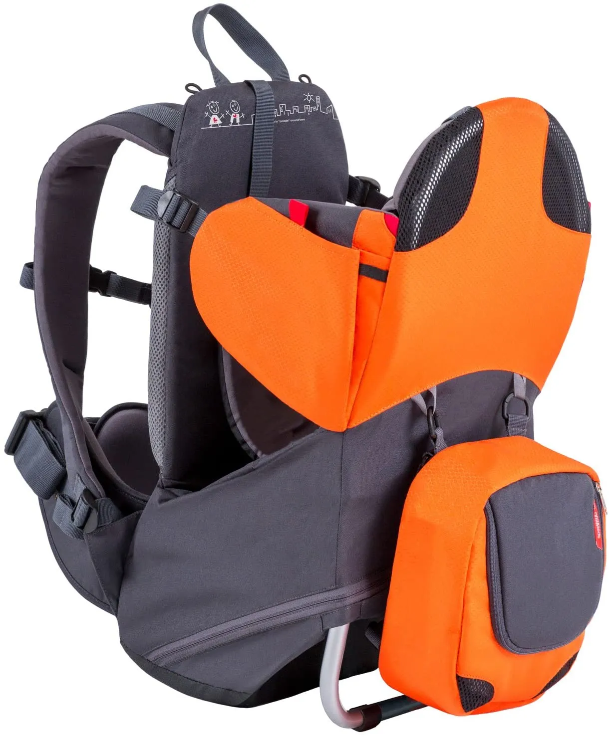 Brand new phil&teds Parade Child Carrier Frame Backpack, Orange! Holds a 40lb Child Ergo Fit Harness Waterproof Minipack Included! Retails $310 
