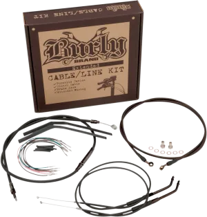 Burly Brand B30-1013 Extended Cable/Brake Line Kit for 16in. Ape Handlebars - Black Vinyl
