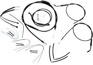 Burly Brand B30-1068 Extended Cable/Brake Line Kit for 14in. Ape Handlebars - Black Vinyl