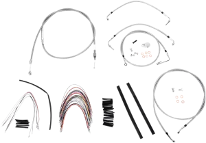 Burly Brand B30-1095 Extended Cable/Brake Line Kit for 16in. Gorilla Handlebars - Stainless Steel