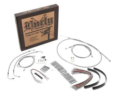Burly Brand B30-1118 Extended Cable/Brake Line Kit for 15in. Ape Handlebars - Stainless Steel