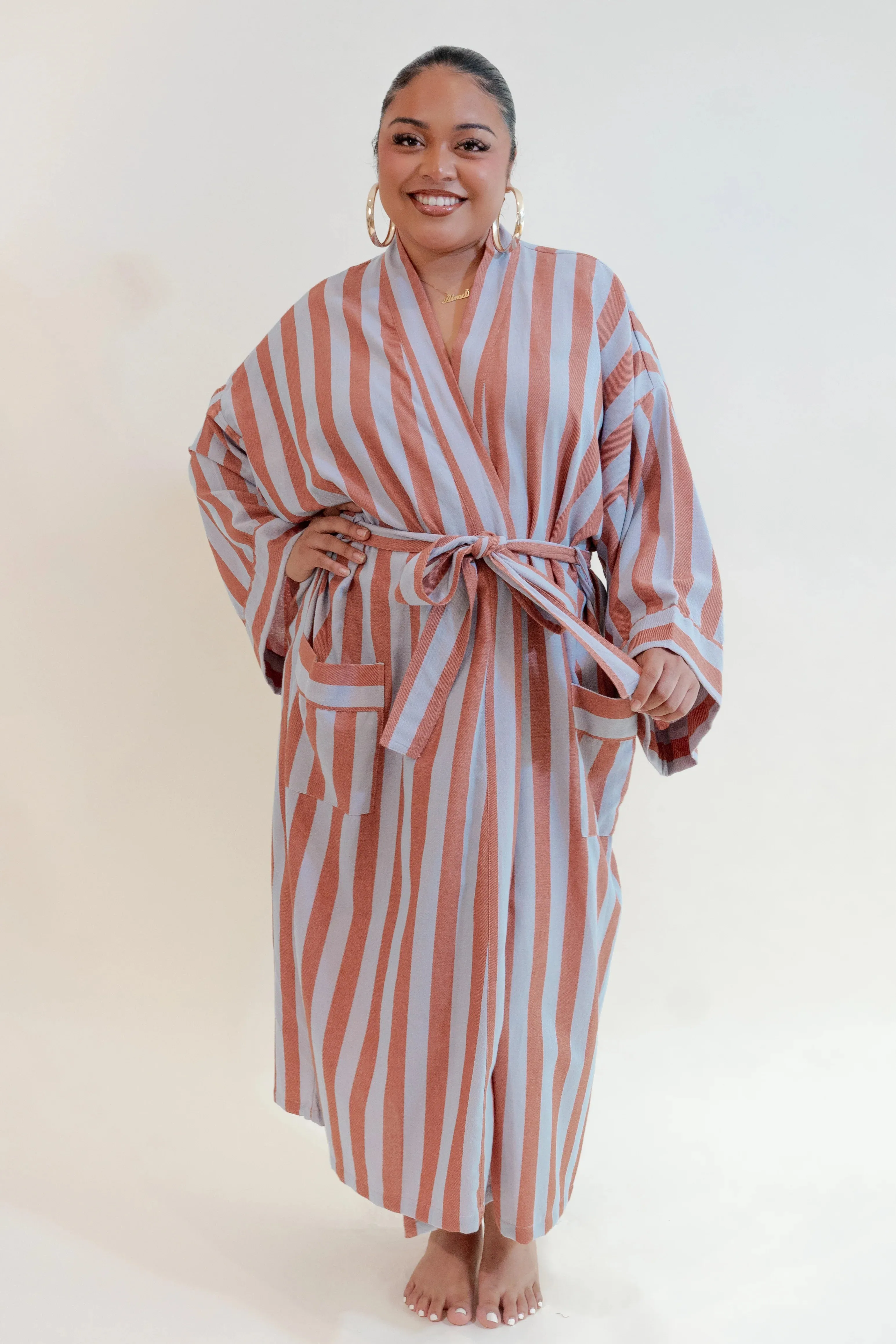 Cabana Stripe Robe in Puff