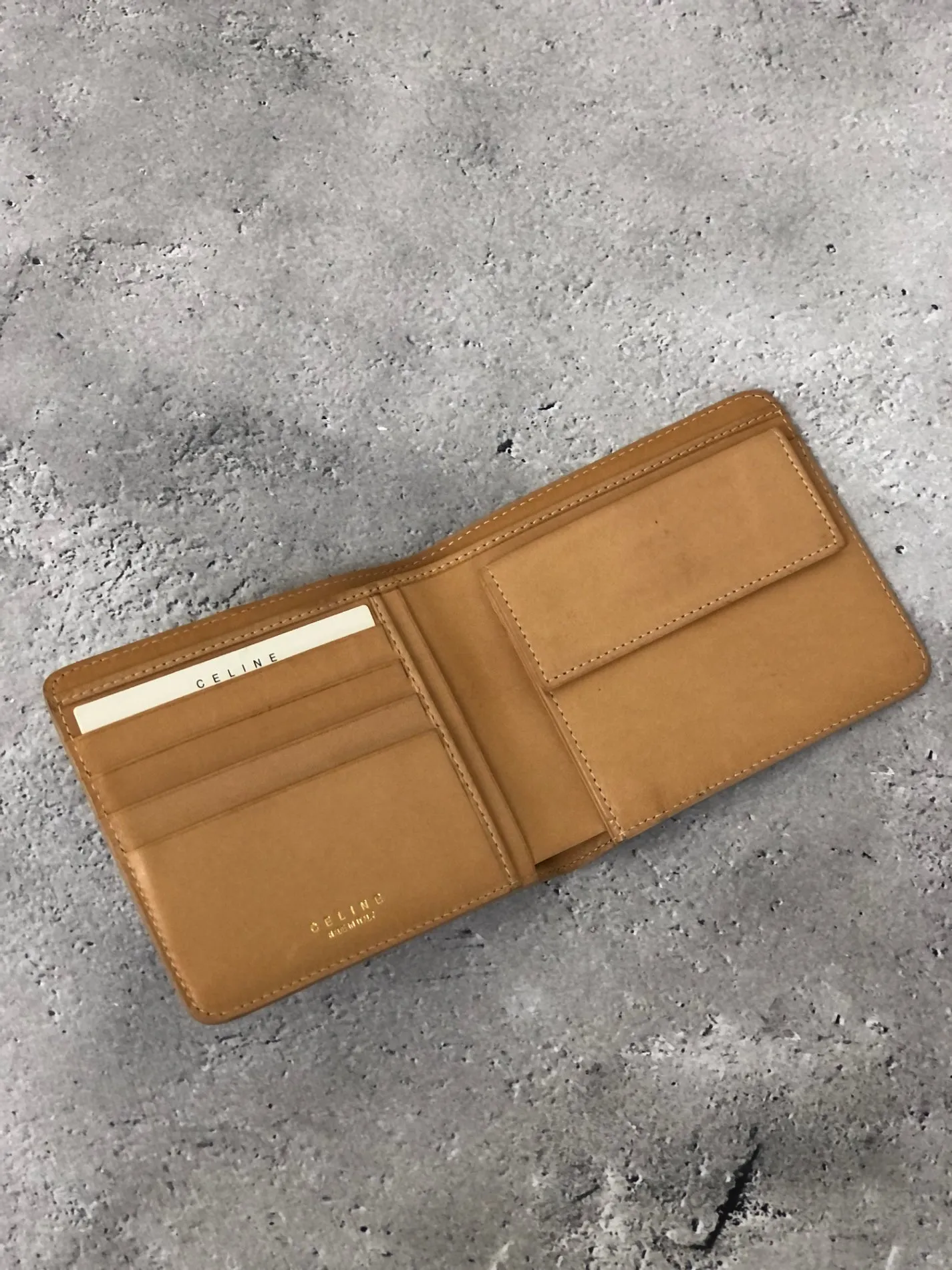 CELINE Macadam Blason Logo Folded Wallet Brown Vintage bvnn7k