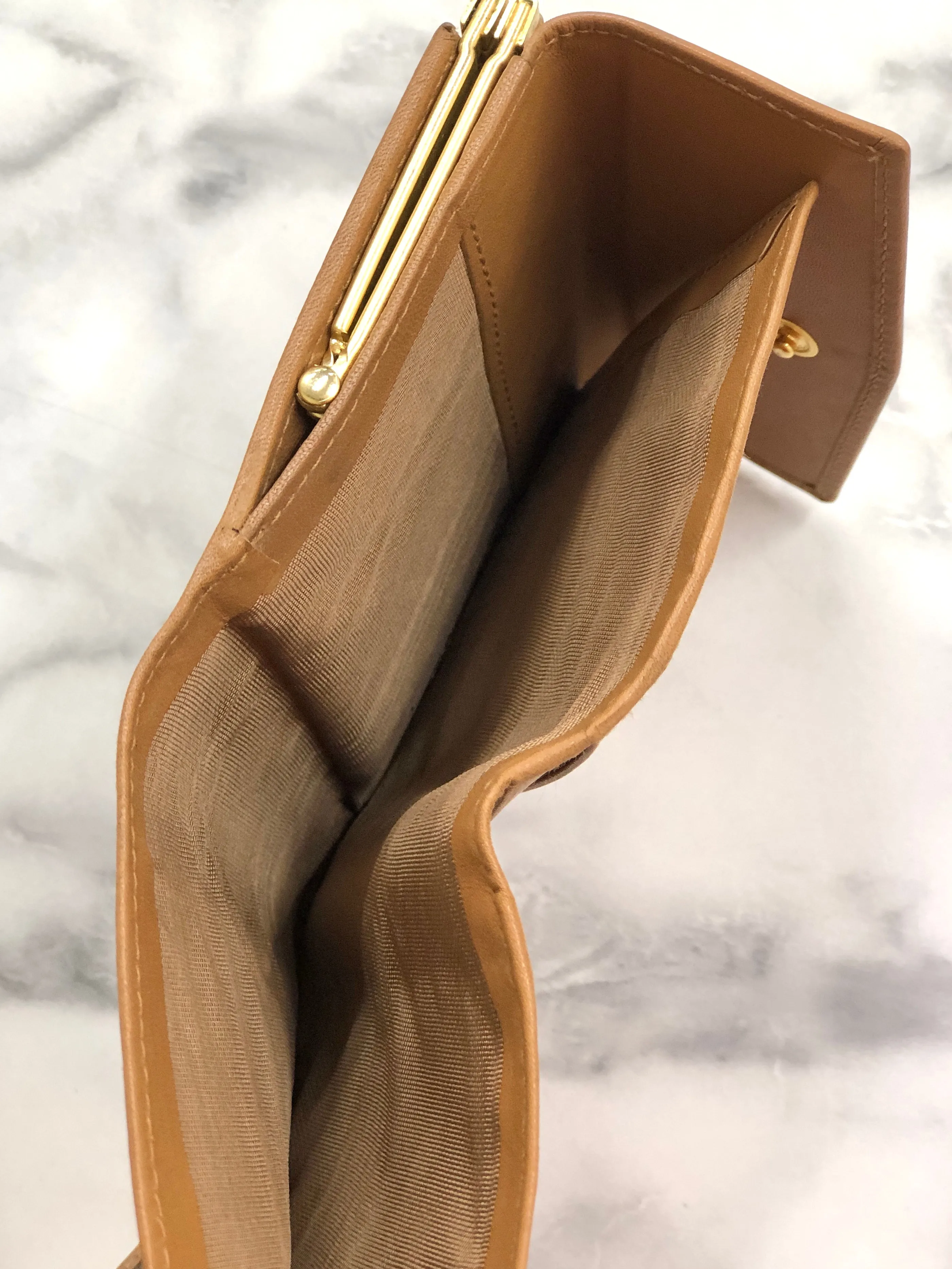 CELINE Macadam Blason Metal Clasp Wallet Brown Vintage 6z8bzg