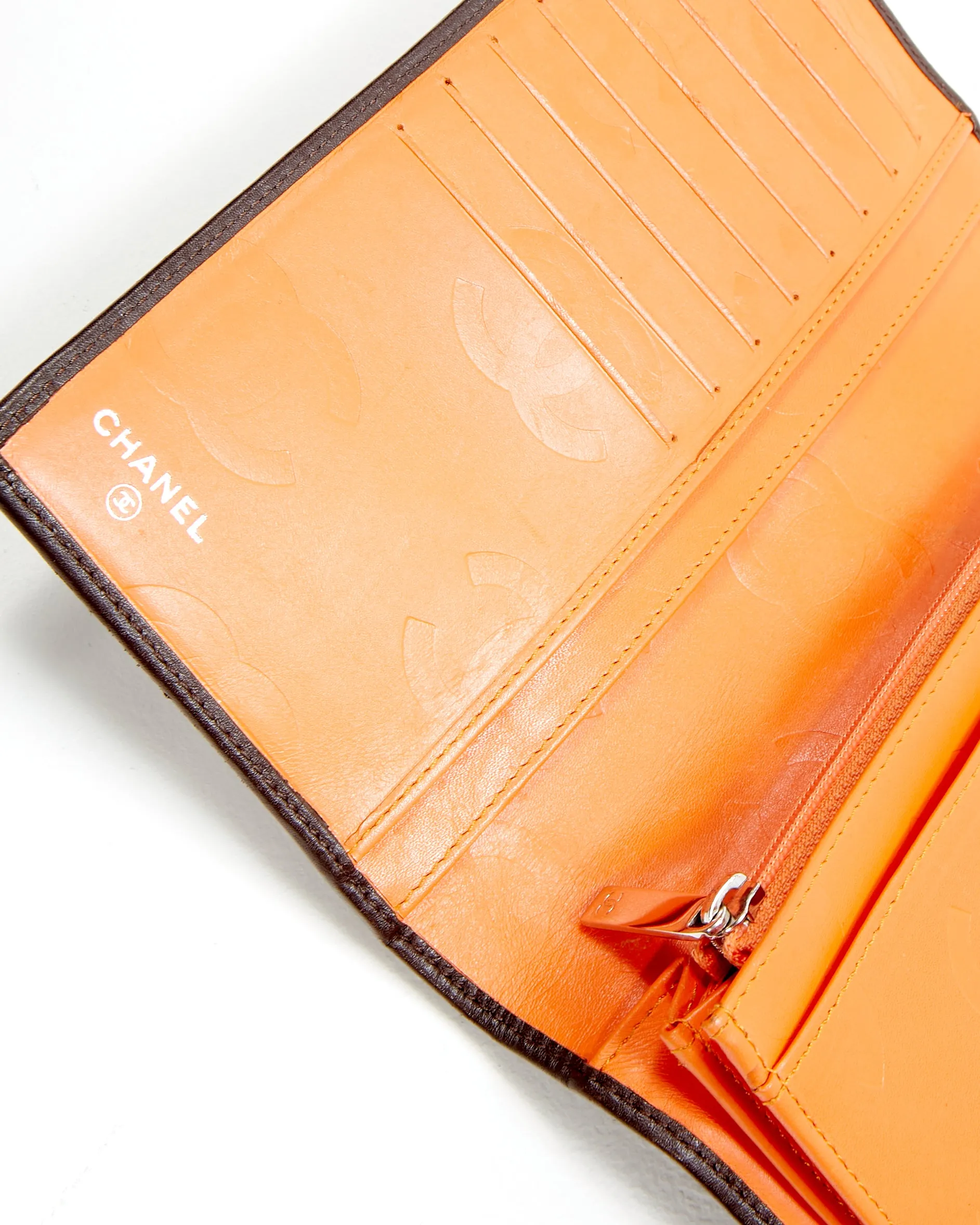 Chanel Brown Lambskin Quilted Cambon Flap Wallet