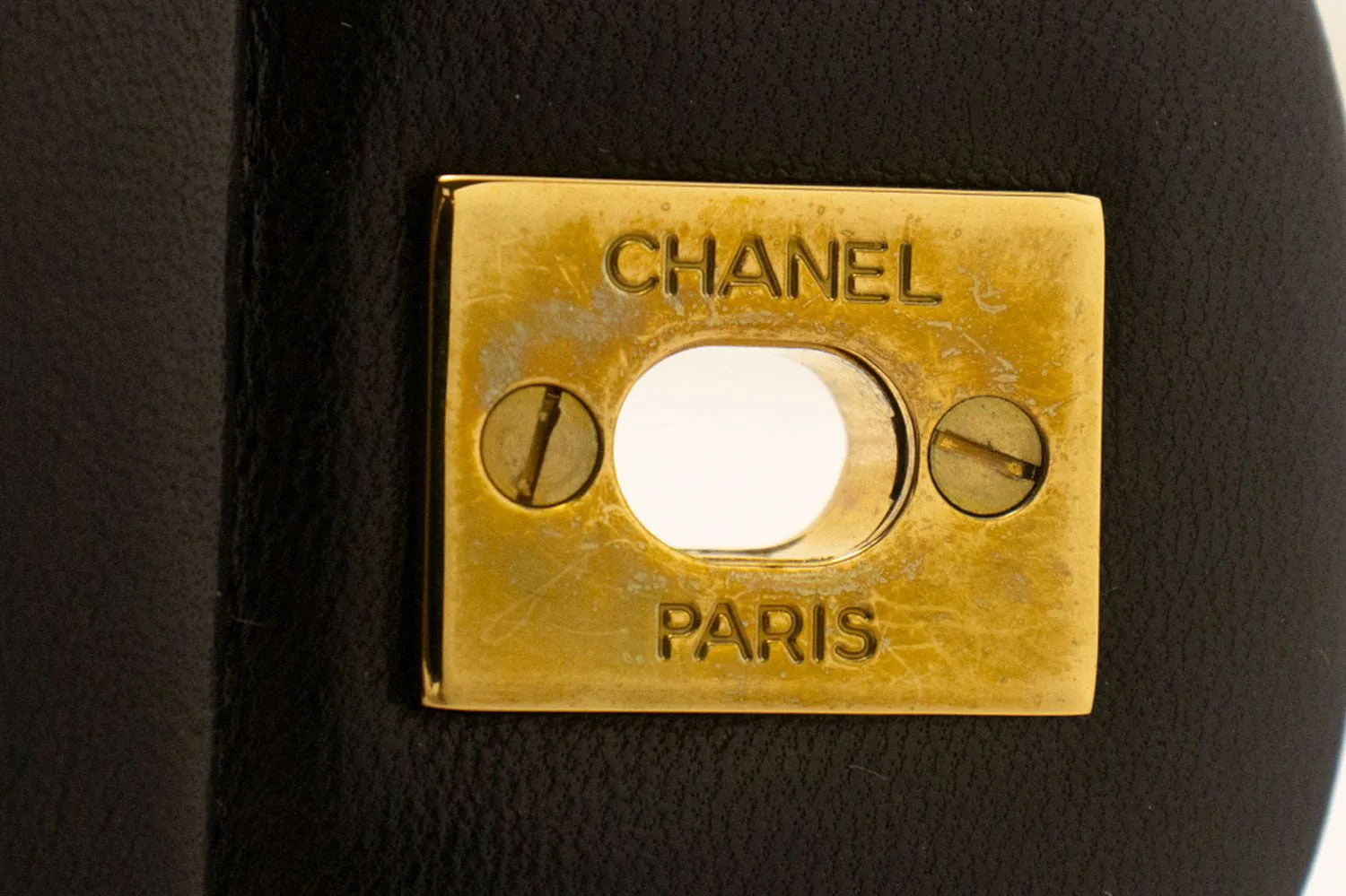 CHANEL Classic Double Flap 10" Chain Shoulder Bag Black Lambskin n48