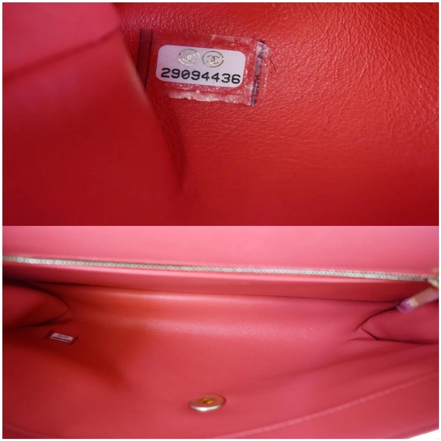CHANEL Coco Luxe Medium Flap Lambskin Shoulder Bag Red