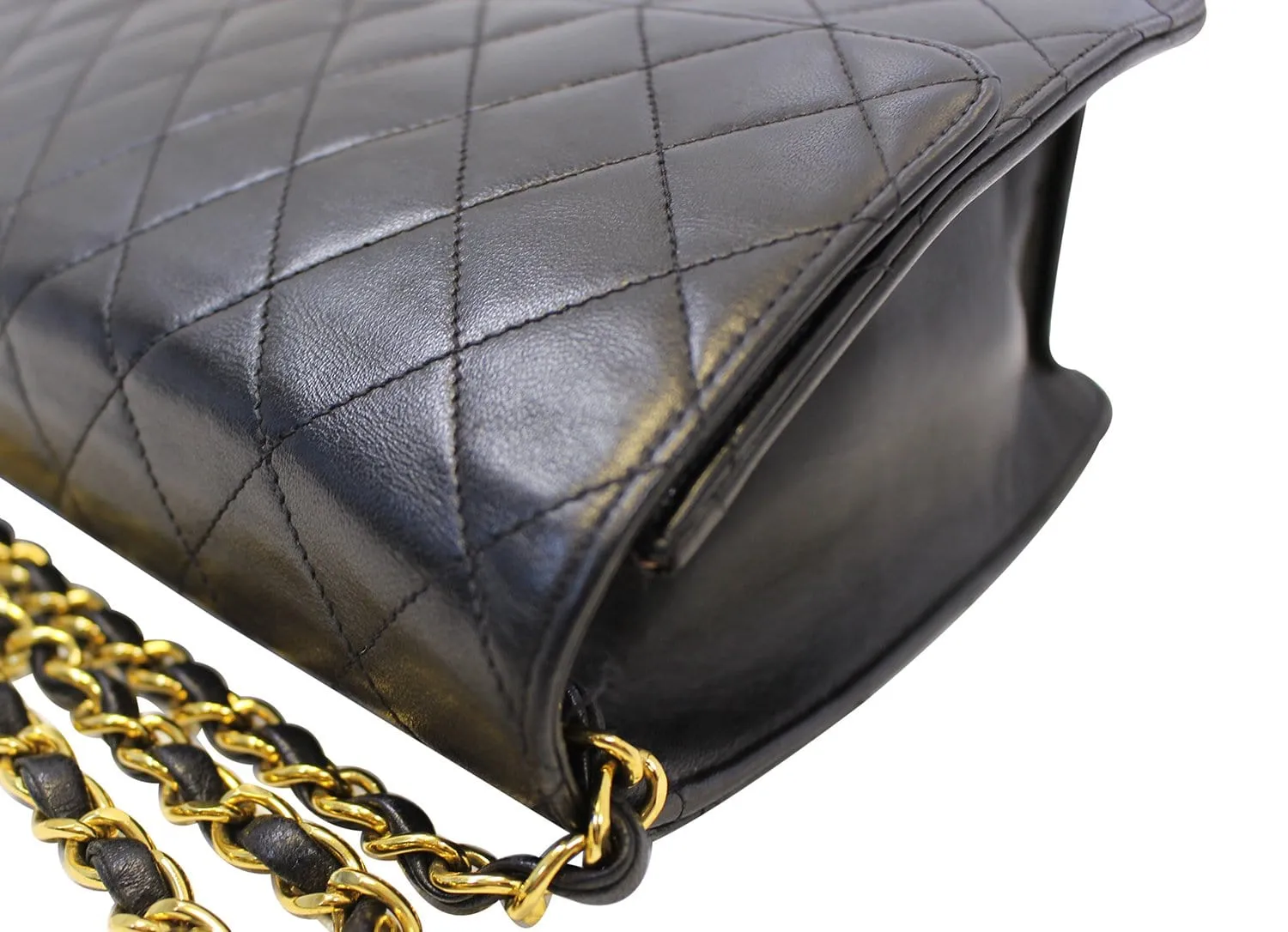 CHANEL Quilted Lambskin Leather Single Flap Black Shoulder Bag - Final Call