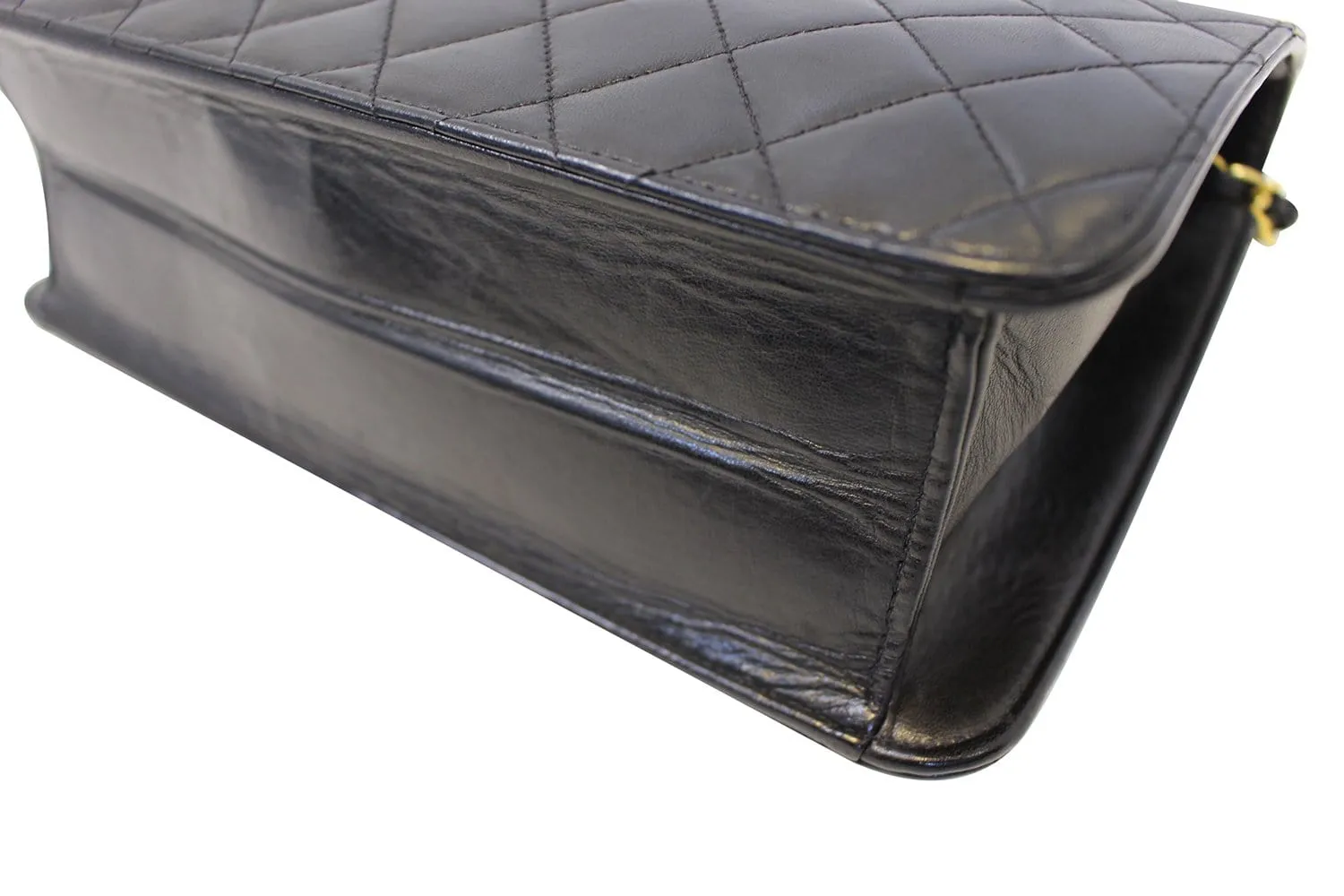 CHANEL Quilted Lambskin Leather Single Flap Black Shoulder Bag - Final Call