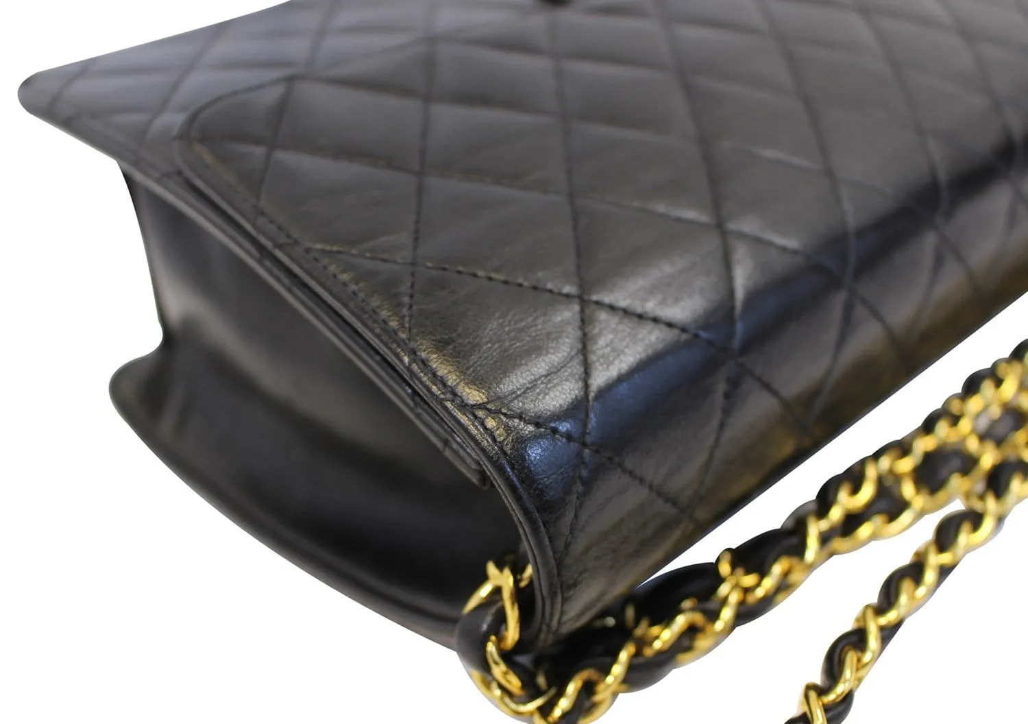 CHANEL Quilted Lambskin Leather Single Flap Black Shoulder Bag - Final Call