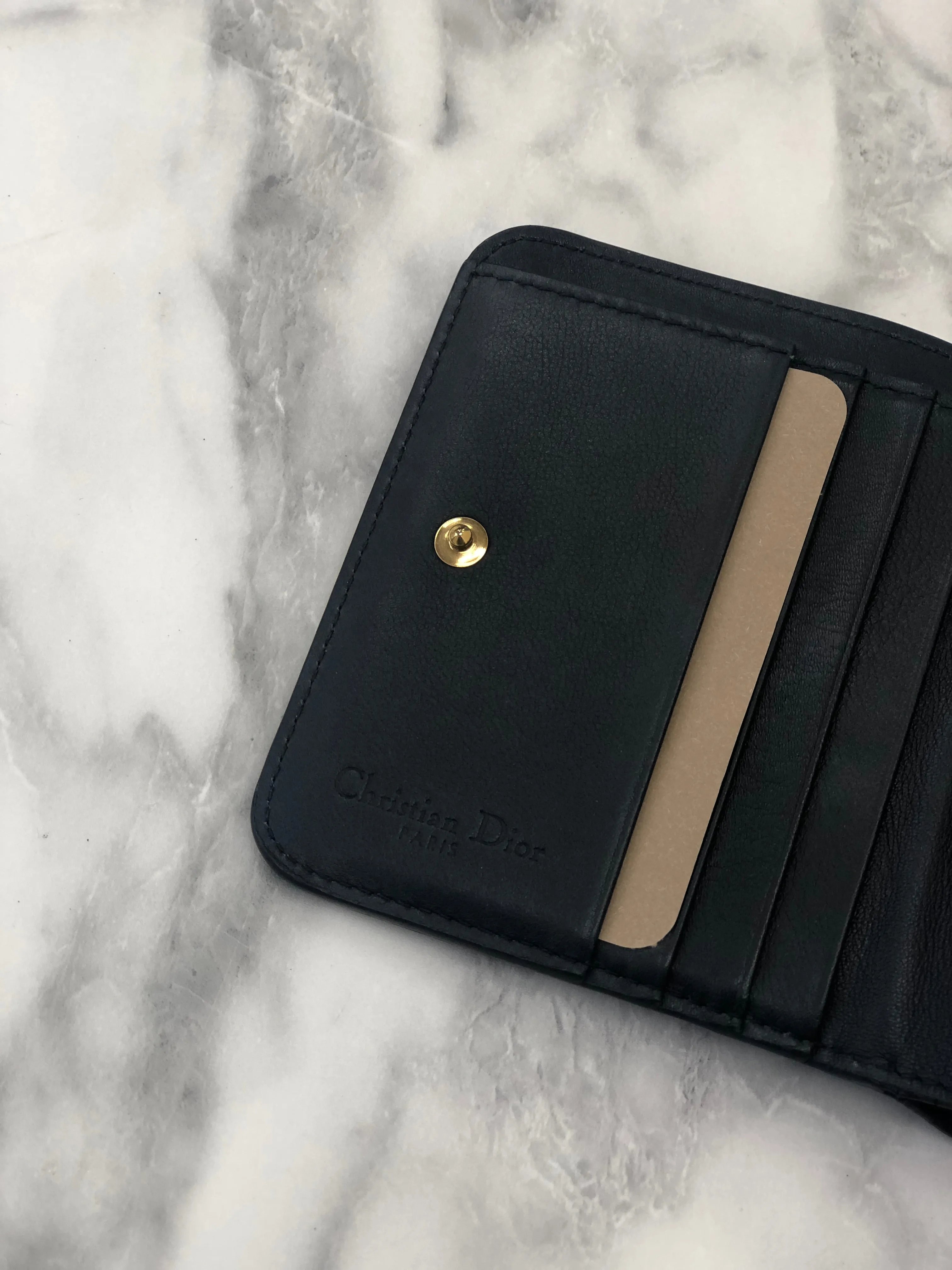 Christian Dior Cannage Leather Dior 33-MA0197 Compact wallet Nyvy 7m4p8z