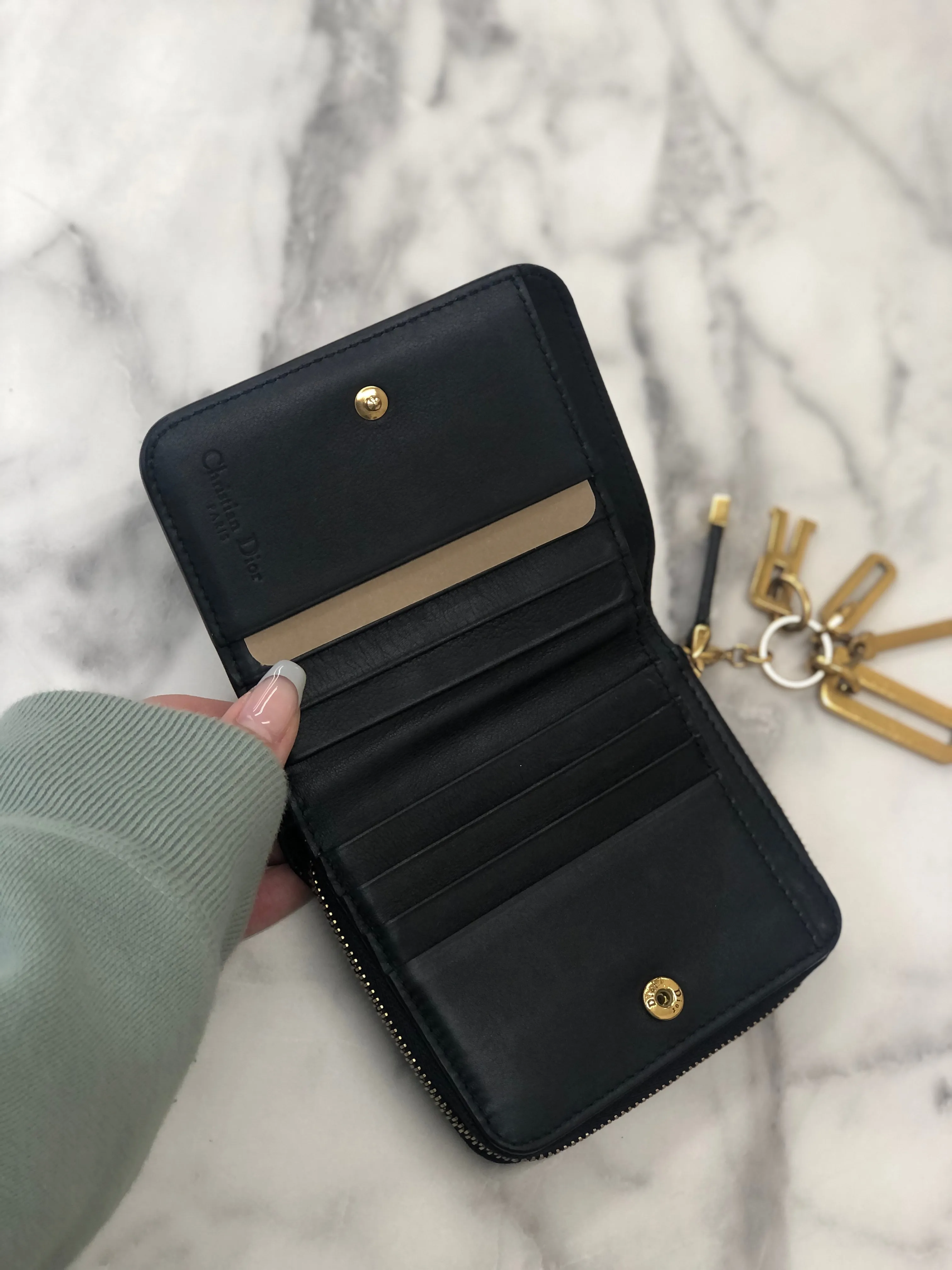 Christian Dior Cannage Leather Dior 33-MA0197 Compact wallet Nyvy 7m4p8z
