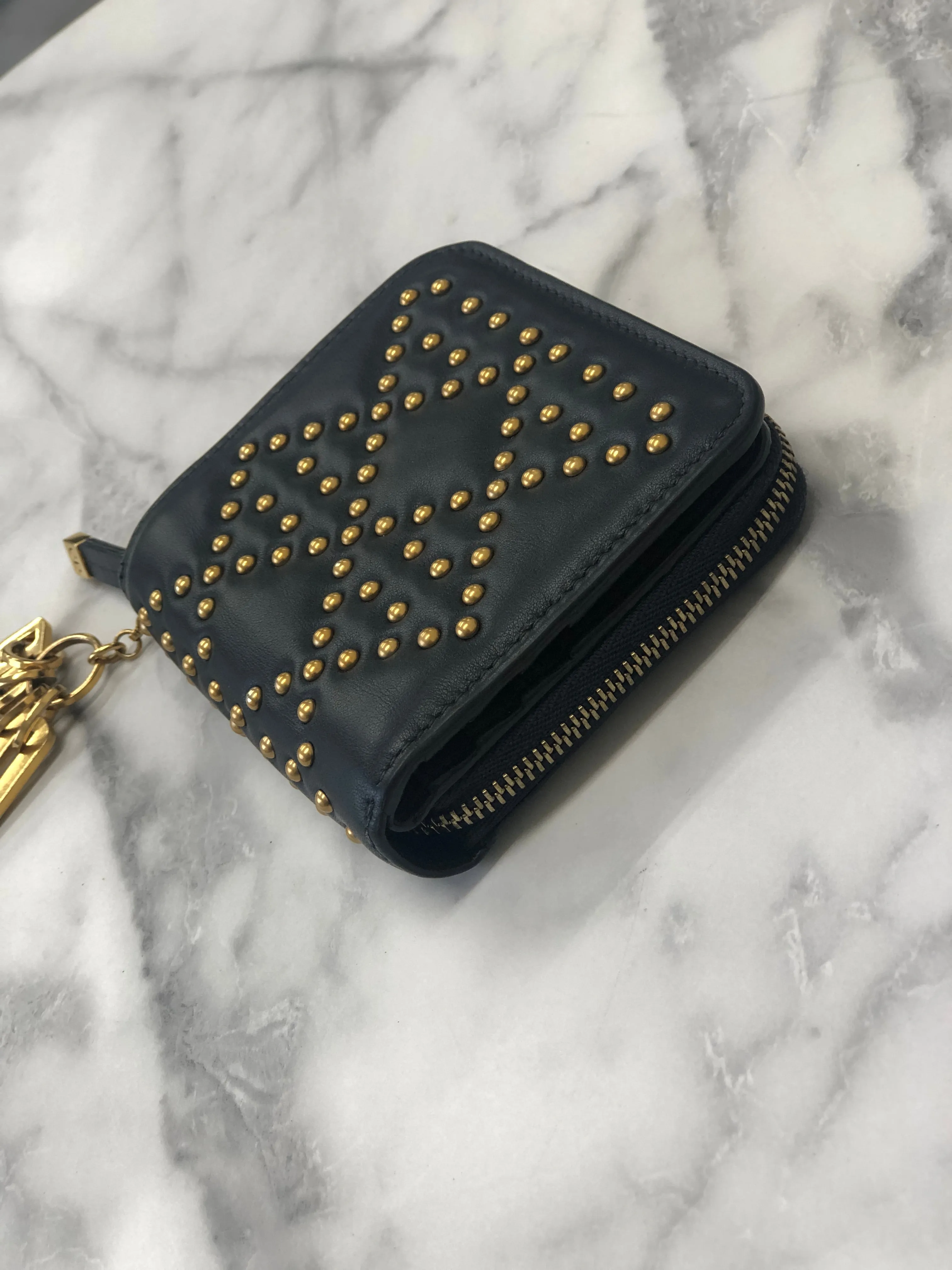 Christian Dior Cannage Leather Dior 33-MA0197 Compact wallet Nyvy 7m4p8z