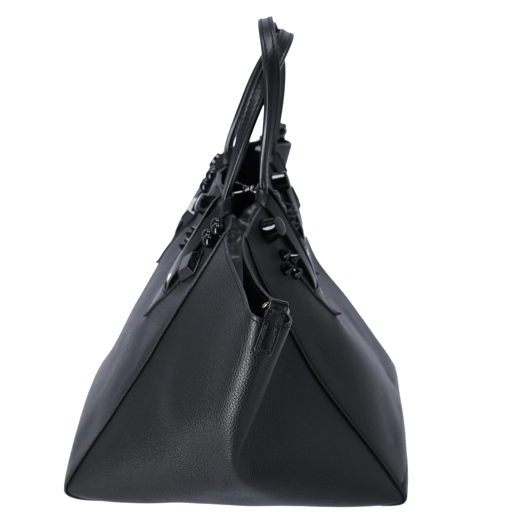 Christian Louboutin Small Cabachic Tote Calfskin Empire Spike Studded Black