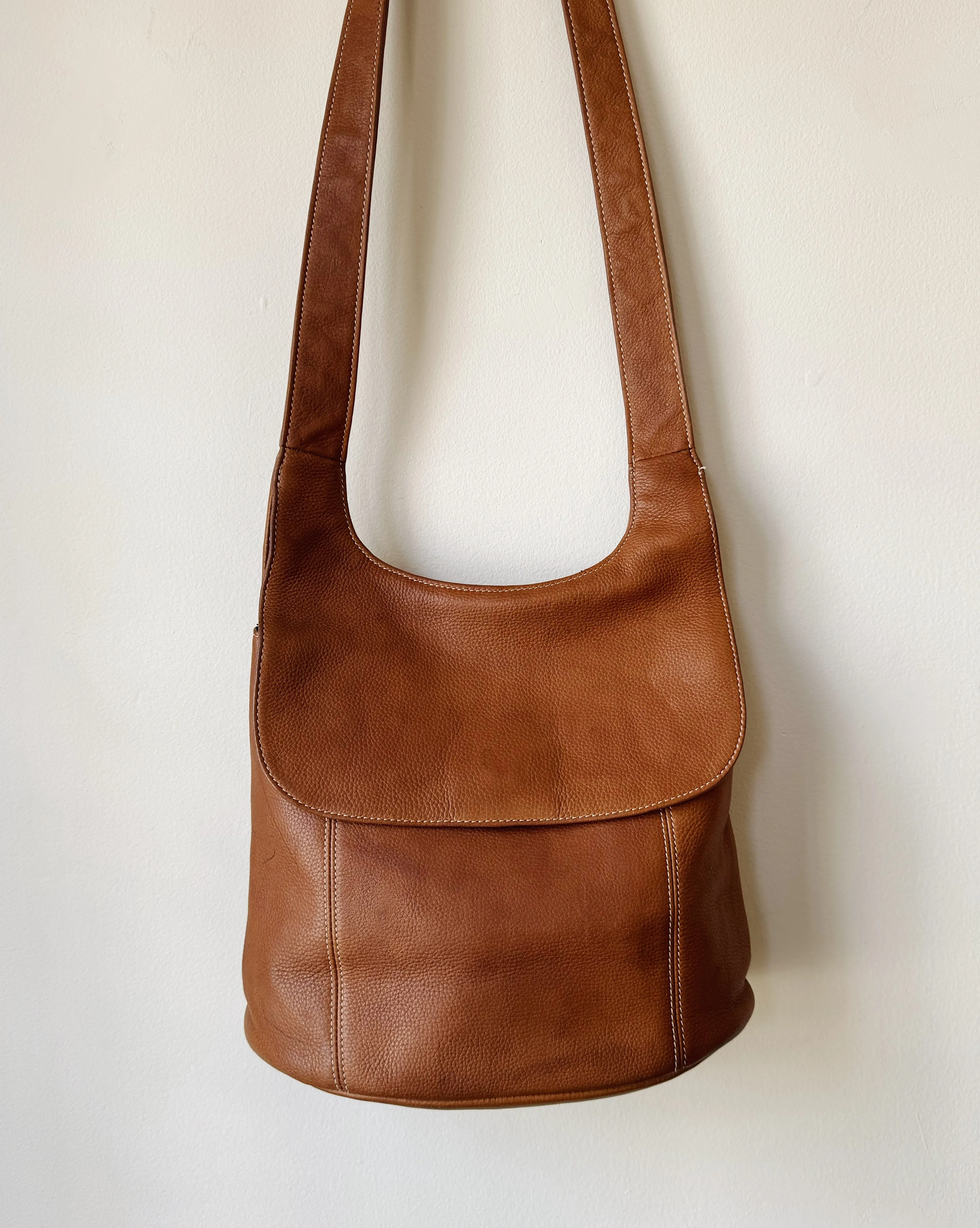 Cognac Leather Shoulder Bag