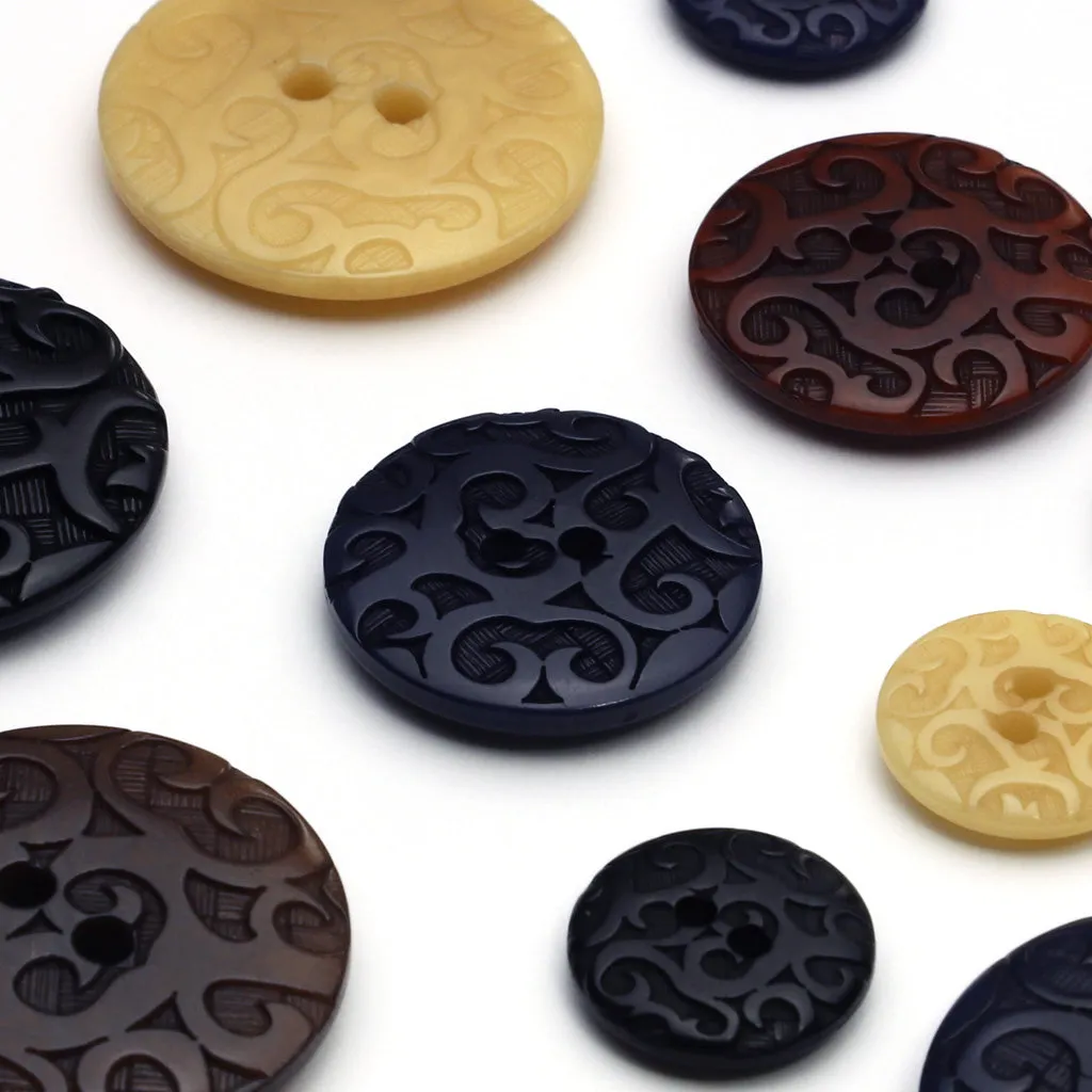 Corozo Button Dark Blue