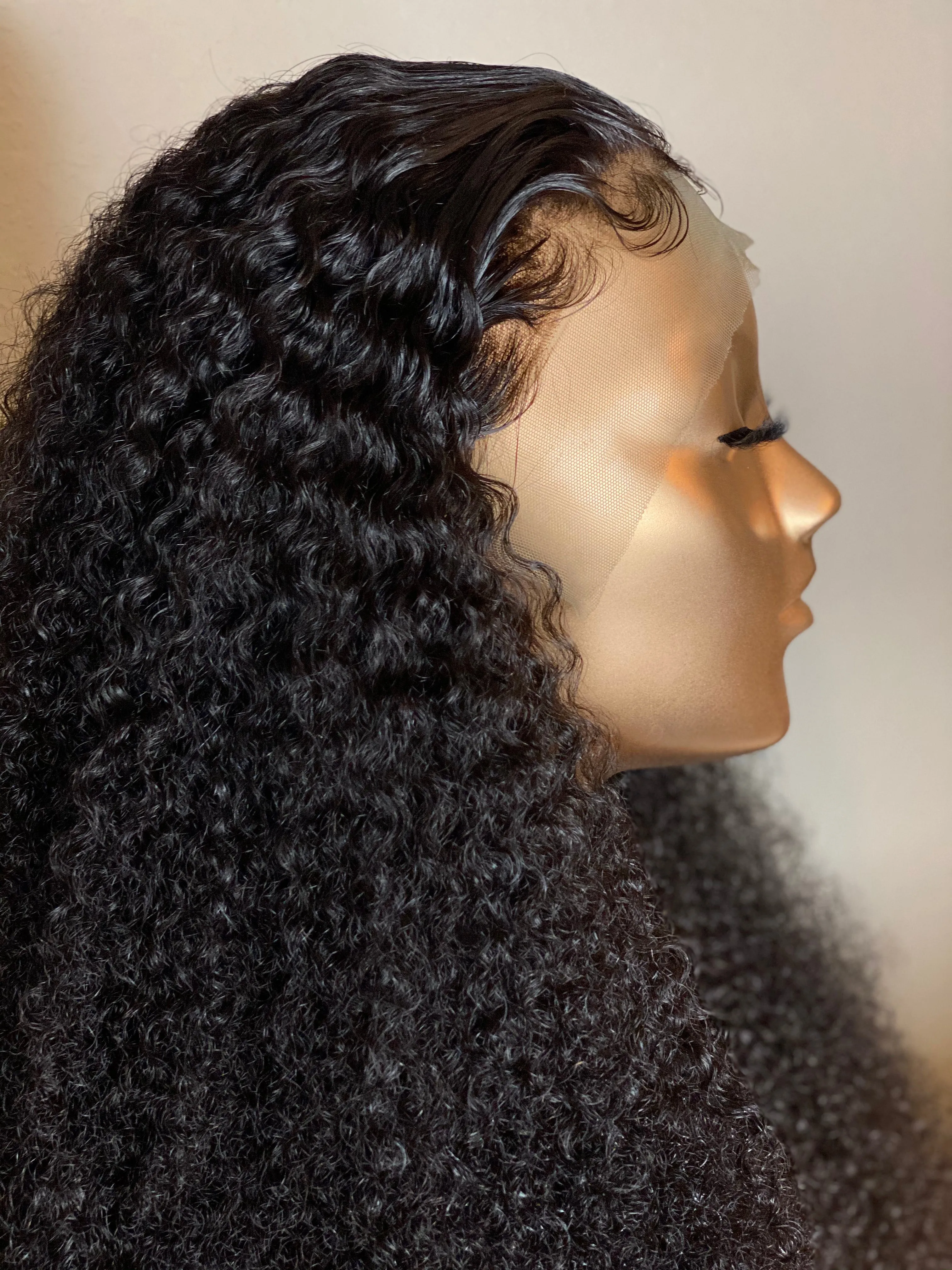 CUSTOM HAND STITCHED LACE FRONT KINKY CURLY WIG
