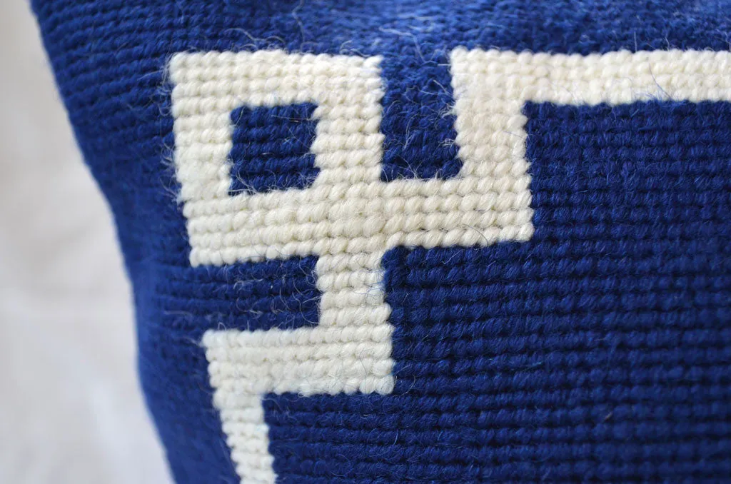 Custom Monogram Needlepoint Accent Pillow