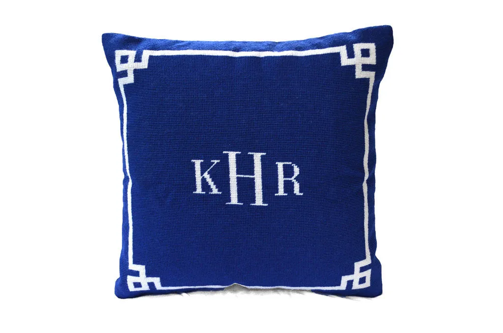 Custom Monogram Needlepoint Accent Pillow