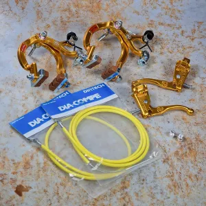 Dia-Compe MX1000 / Tech-III Gold Complete Brake Set with Dia-Compe Cables